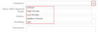 Opened drop list field with arrow and list of options highlighted