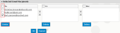 Selected Email Recipients section with check boxes and Delete highlighted