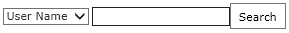 User name search dialog drop lists