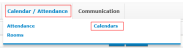 Calendar / Attendance menu with Calendars highlighted