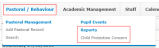 Pastoral / Behaviour menu with Reports highlighted