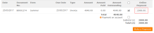 Billing - Outstanding Items showing an online payment about to be made for less than the full amount of the item 