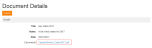 Document Details screen with document link highlighted