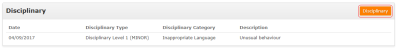 Disciplinary Home page section - Example