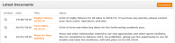 Latest Documents section on the Home page - with example data