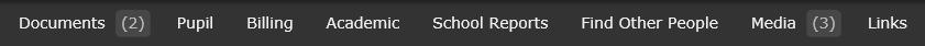 An example of a navigation menu for parents or contacts
