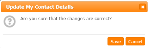 Update My Contact Details confirmation popup
