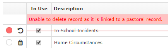 Setup: Pastoral Record Reasons screen with warning highlighted in red
